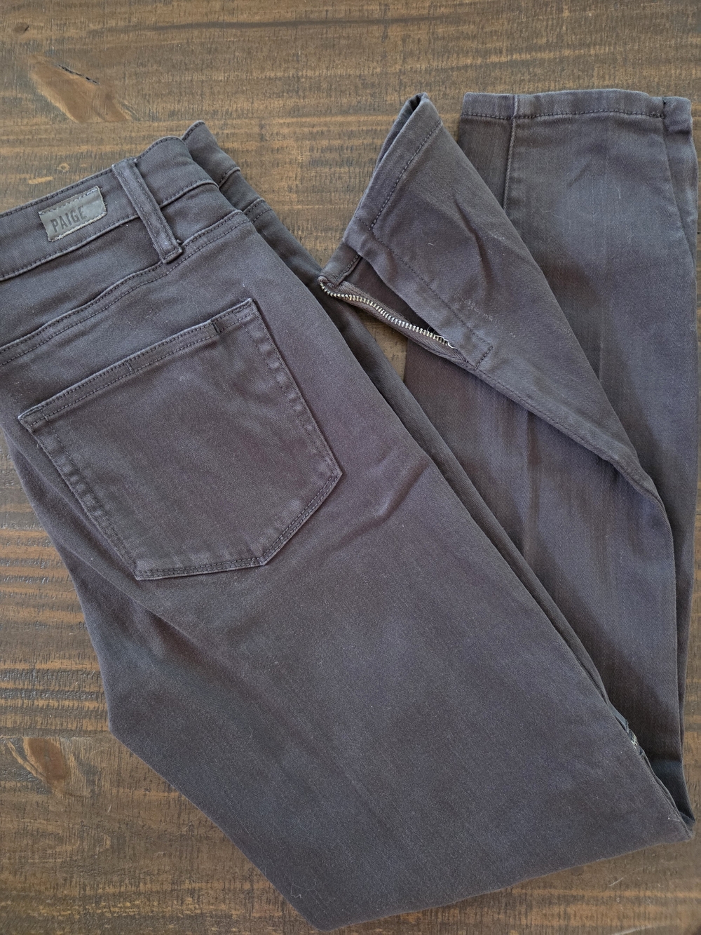 PAIGE Women’s Dark Charcoal Slim Straight Jeans